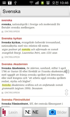 Alla Svenska Ordbok android App screenshot 1